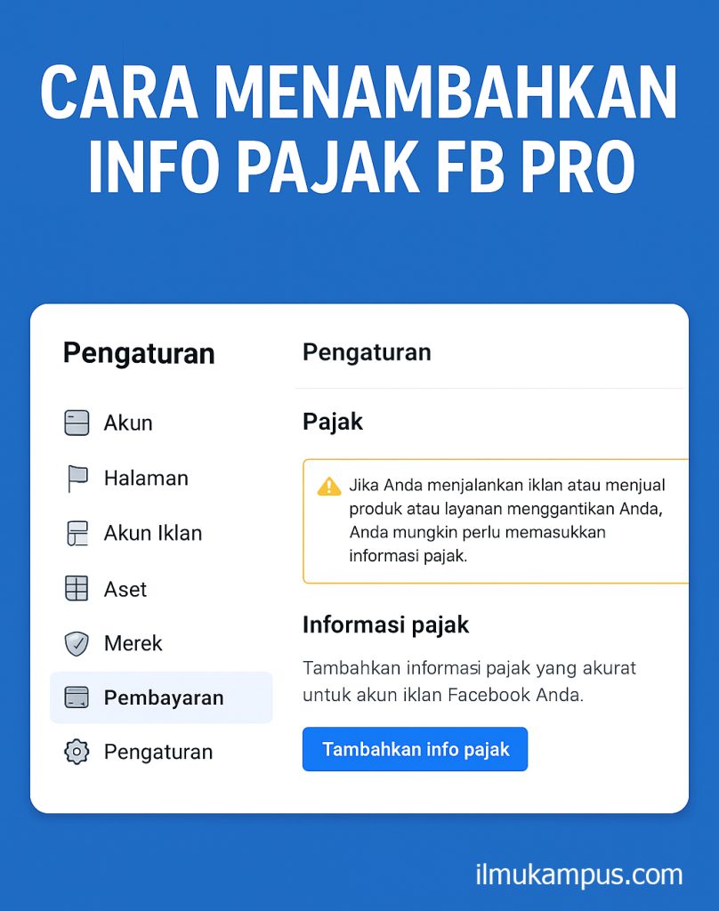 cara menambahkan info pajak fb pro
